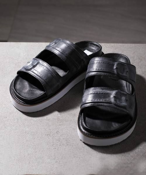 Maison MIHARA YASUHIRO - 炙り出しサンダル - BLACK | ADDICT WEB SHOP