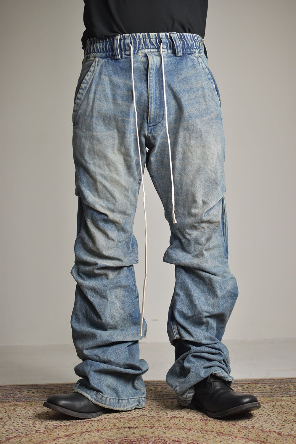 A.F ARTEFACT - Denim Tuck Slim Baggy Pants