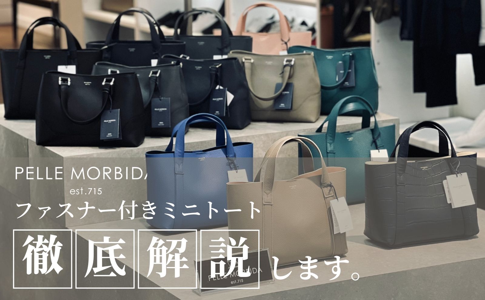 迷っている方必見】PELLE MORBIDA ミニトートバッグ ファスナー有り