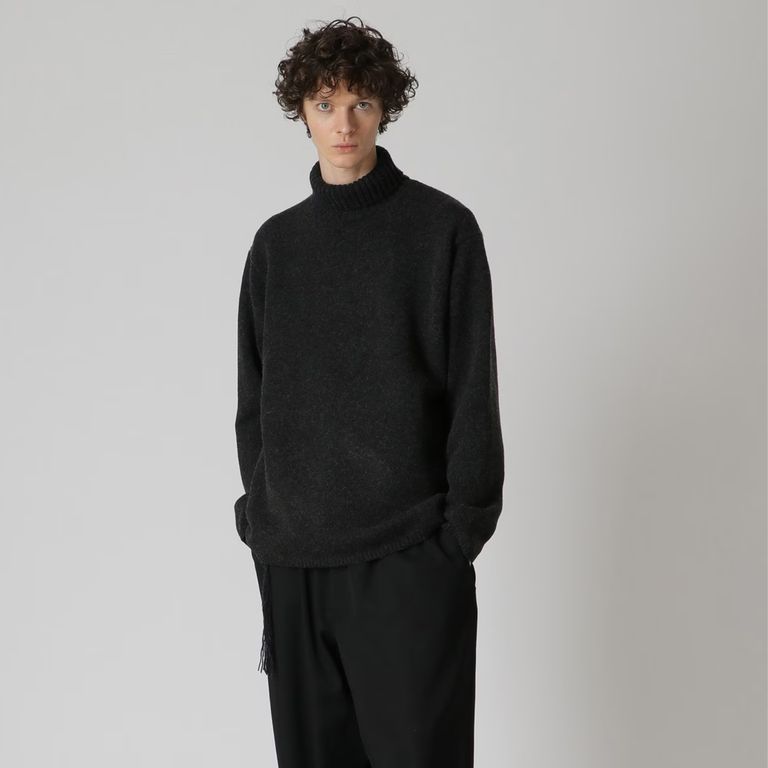 yohji yamamoto - SIDE STRING DETAIL TURTLENECK （GRAY