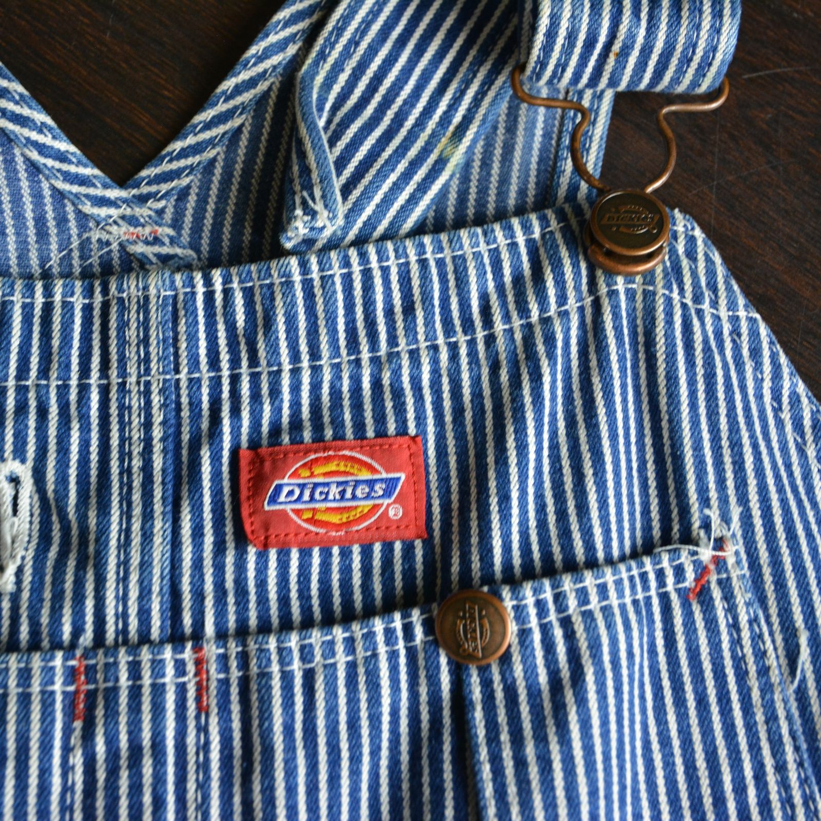 古着 90's / Dickies ディッキーズ ヒッコリー オーバーオール / 40×30