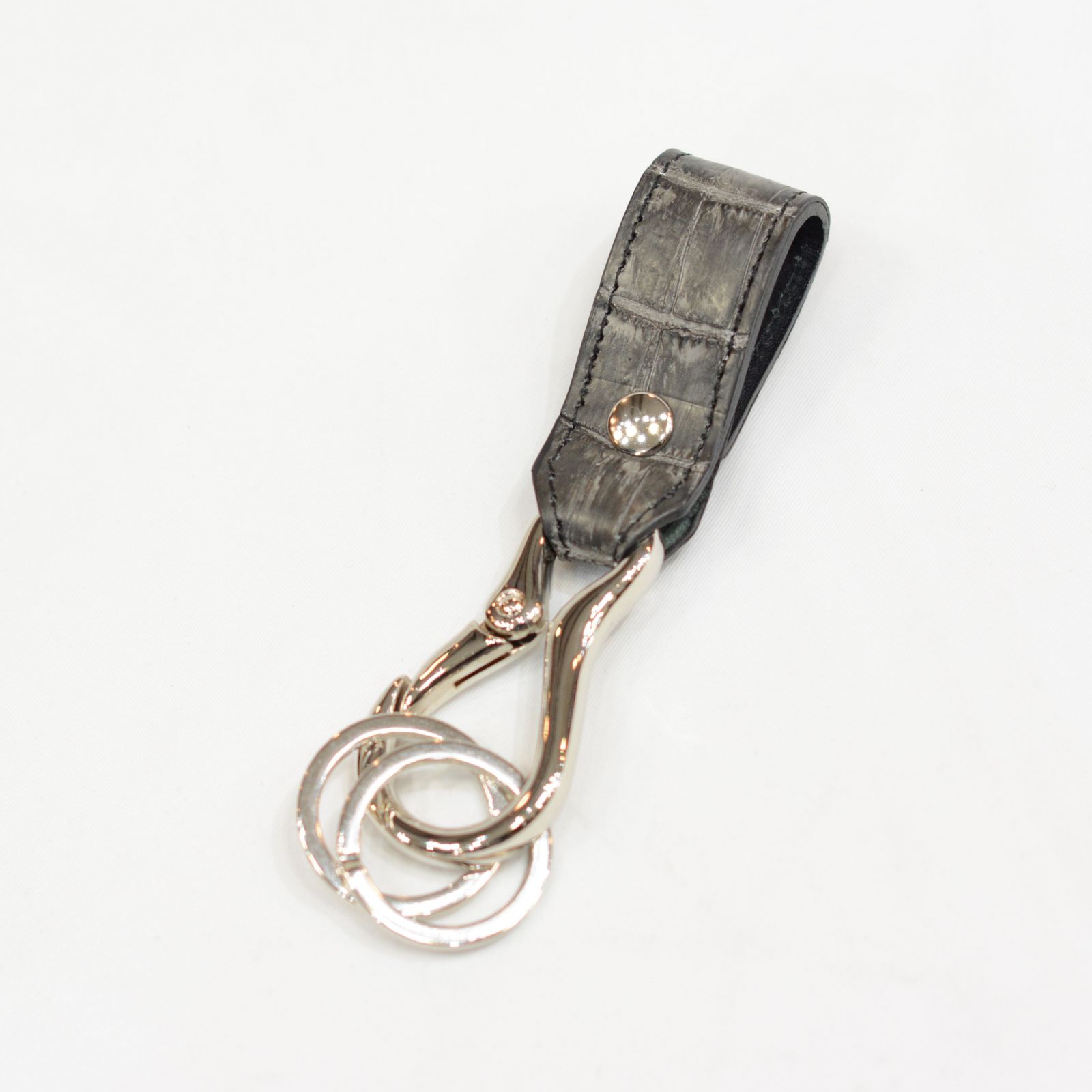 ISAMU KATAYAMA BACKLASH - クロコ墨染め キーホルダー (GRAY) / 387