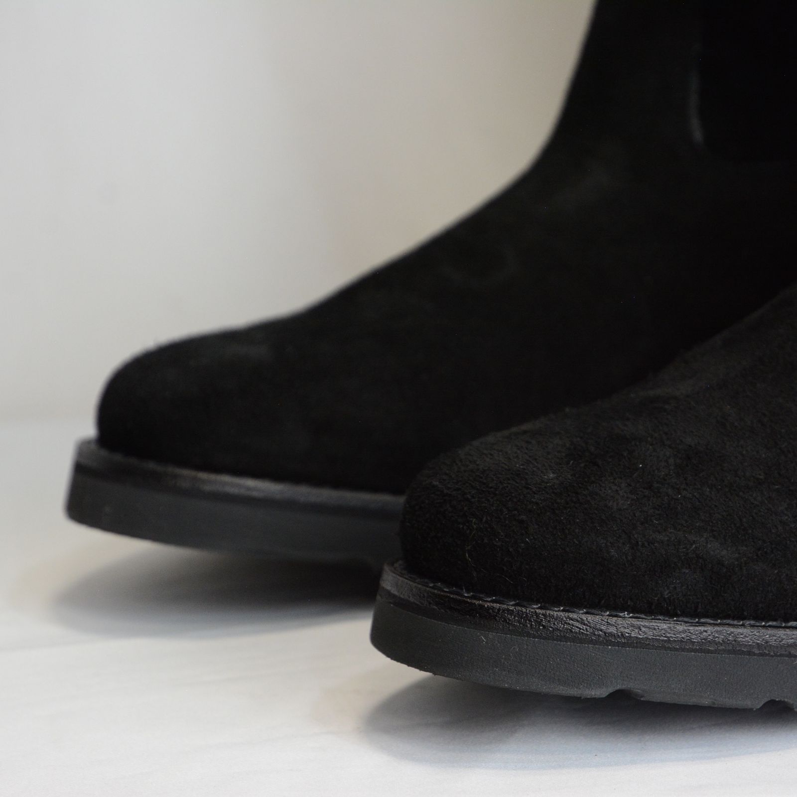 MINEDENIM - Suede Leather Back Zip Boots （BLACK） / スエード