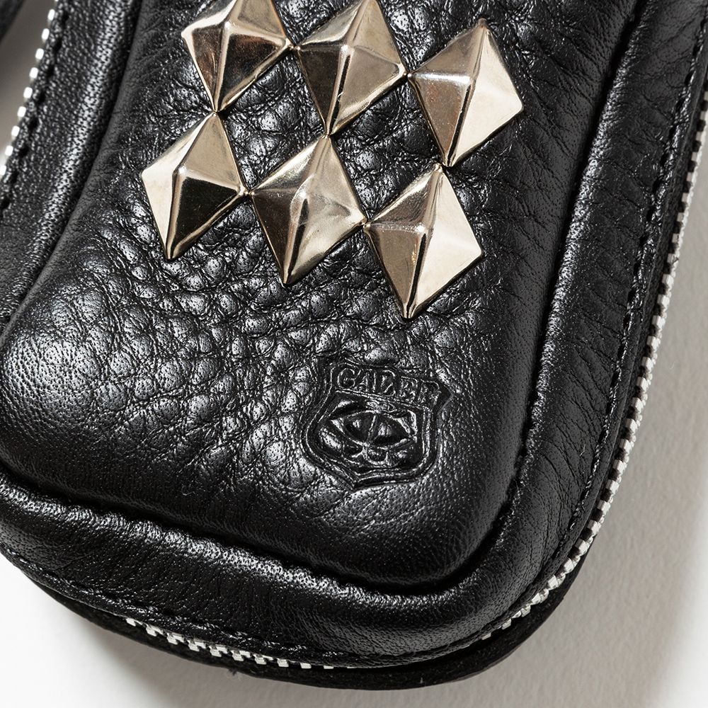 CALEE - Star studs leather multi case (Black) / シルバー スタッズ