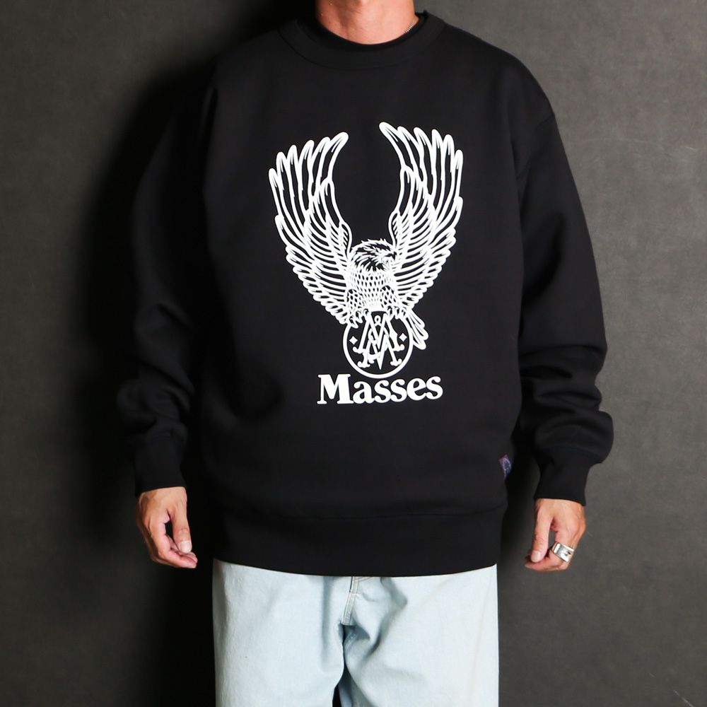MASSES - 【ラスト1点-サイズL】 × M&M / SWEAT CREW EAGLE M - Black