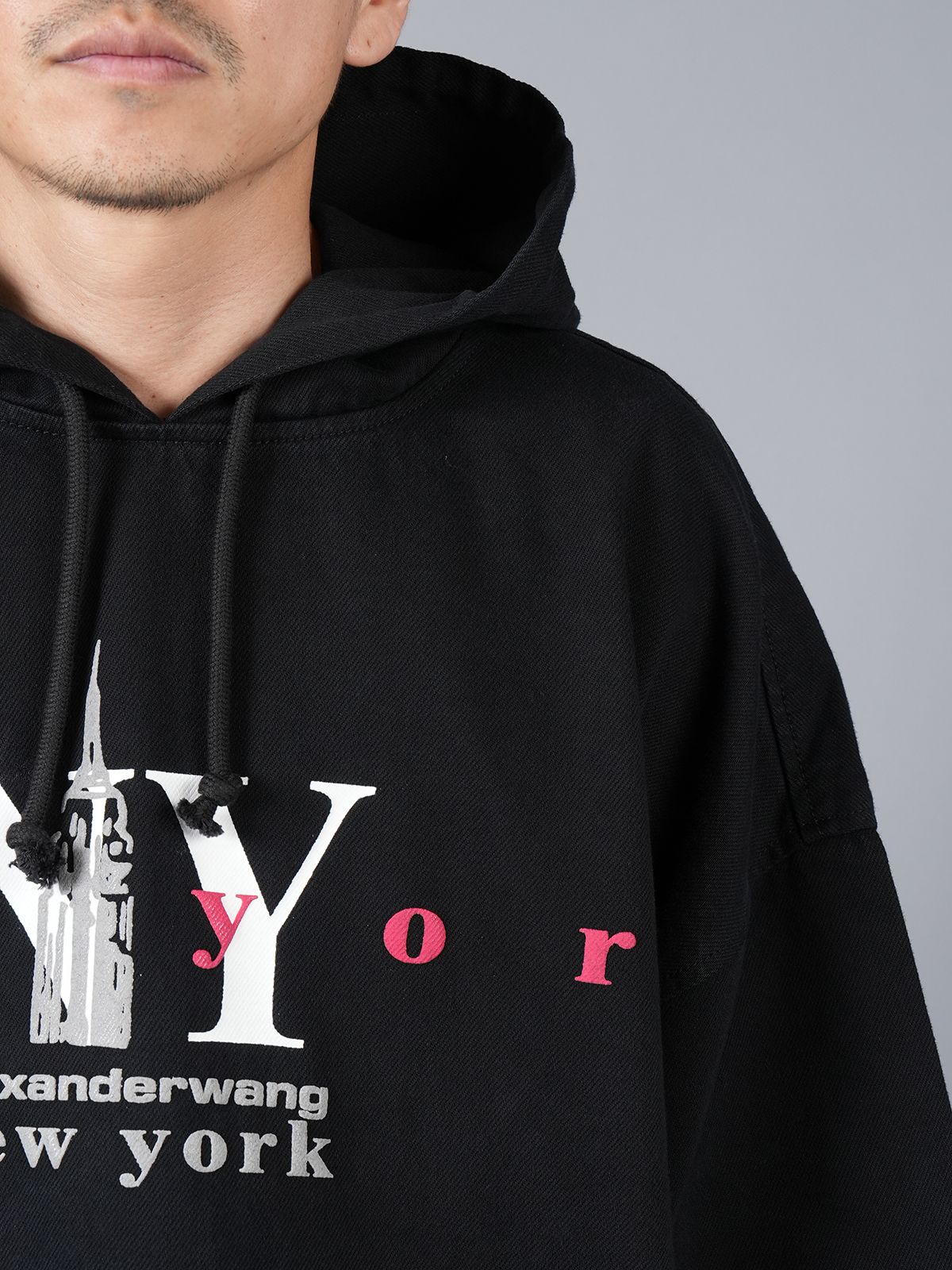 alexander wang - 【ラスト1点】DENIM HOODIE WITH PUFF PRINT