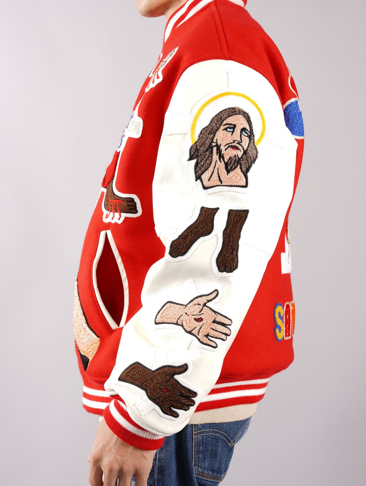 SAINT M×××××× - ラスト1点 / SM-S22-0000-058 / スタジャン (レッド