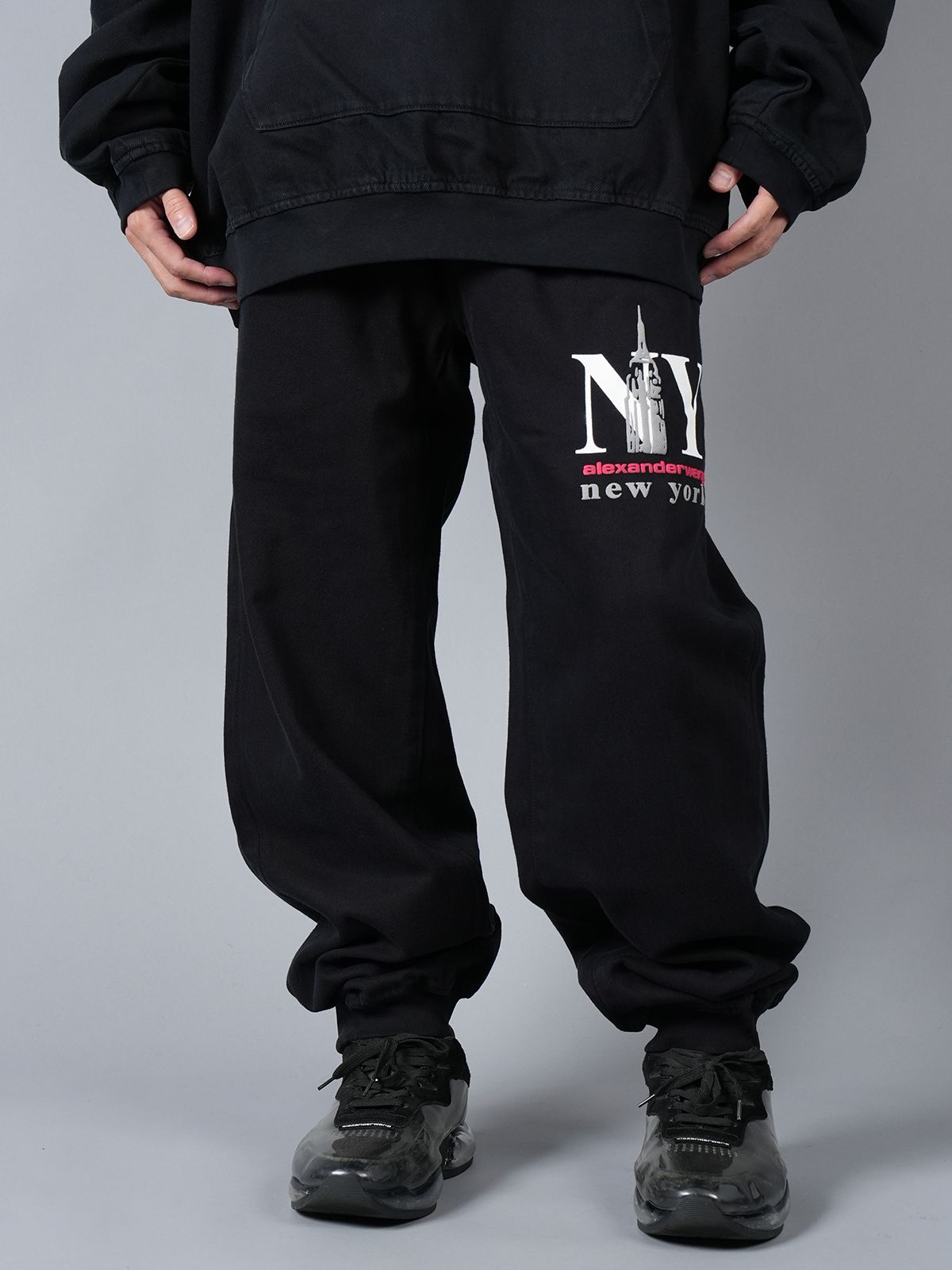 alexander wang - 【ラスト1点】DENIM SWEATPANT WITH PUFF PRINT