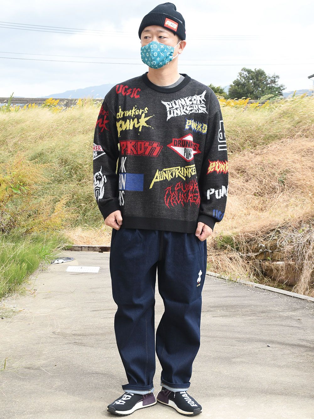 PUNK DRUNKERS - ロゴいろいろニット | DOLL