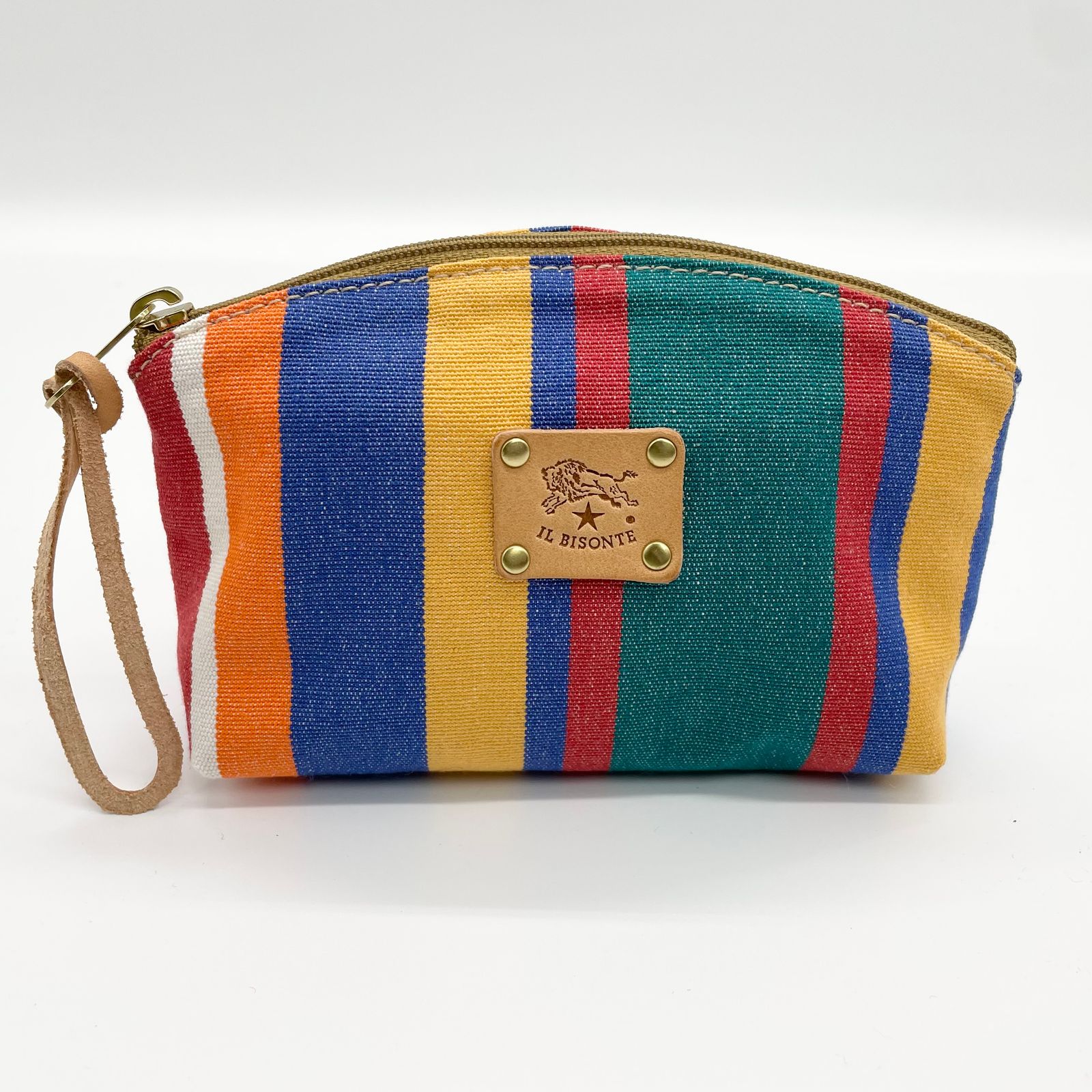 IL BISONTE - ポーチ/キャンバス地/マルチストライプ/ヌメ | HALLOW's
