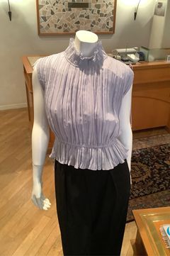 FRAY I.D - プリーツペプラムブラウス ( ライトブルー) ポリエステル