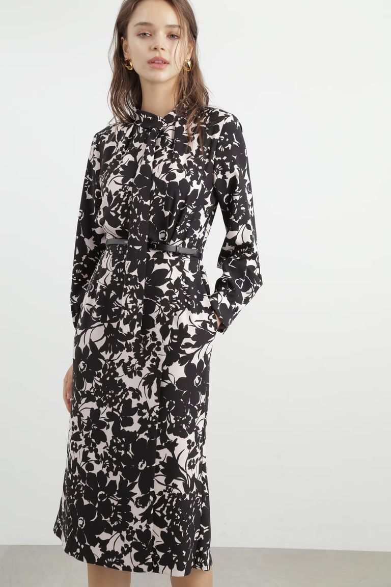 PINKY&DIANNE - フラワープリントワンピース（ピンク）ポリエステル