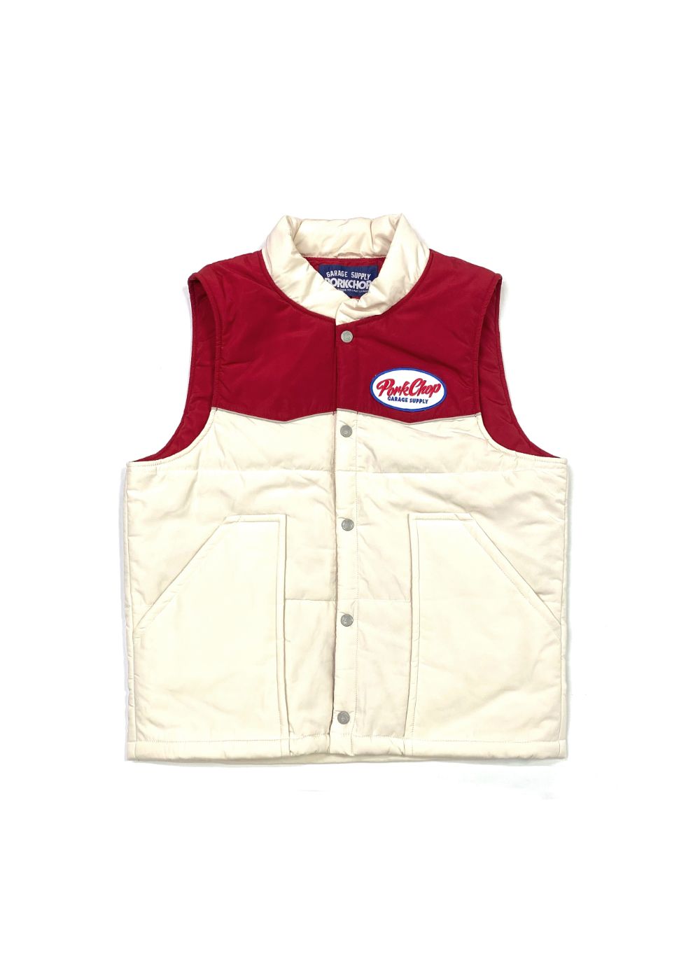 PORKCHOP GARAGE SUPPLY - RACING VEST (BEIGE×RED) / オリジナル