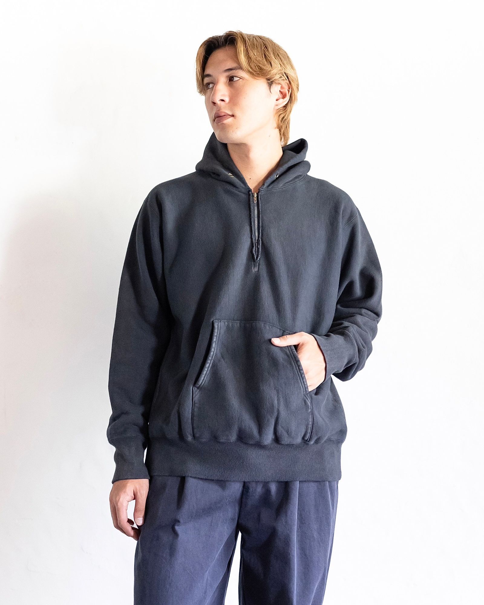 A.PRESSE - アプレッセ Vintage Half Zip Sweat Hoodie (24AAP-05-07K
