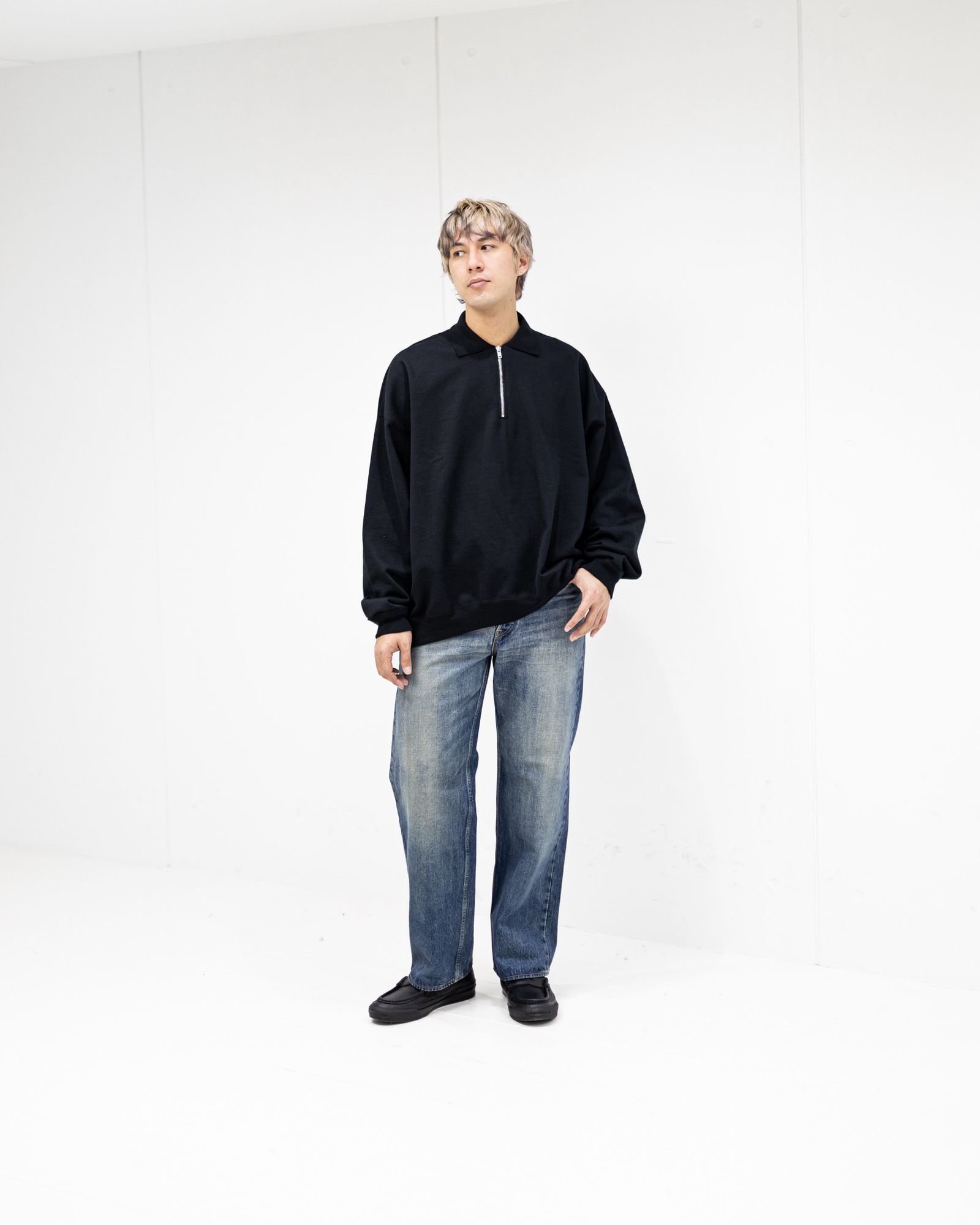 MARKAWARE - MARKAWARE 26SS HALF ZIP POLO HUGE SWEAT(A26A09CS03C