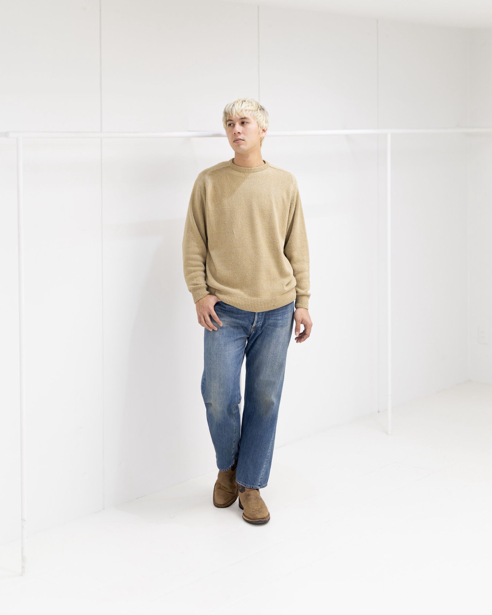A.PRESSE Washed Silk Nep Crew Neck Sweater (BEIGE) 1月10日(土)新作