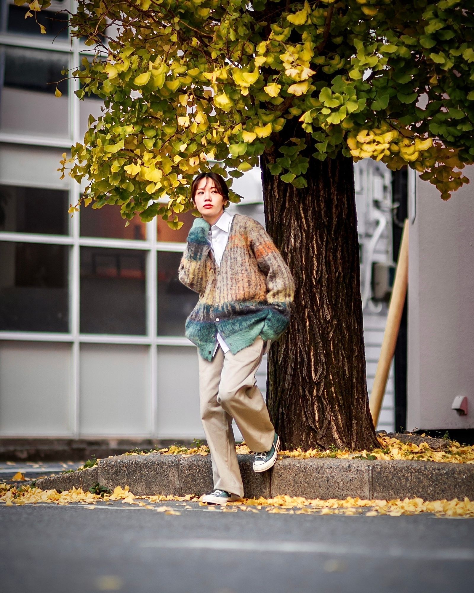 YOKE - ヨーク25SS TREE JAQUARD MOHAIR BUTTONED CARDIGAN