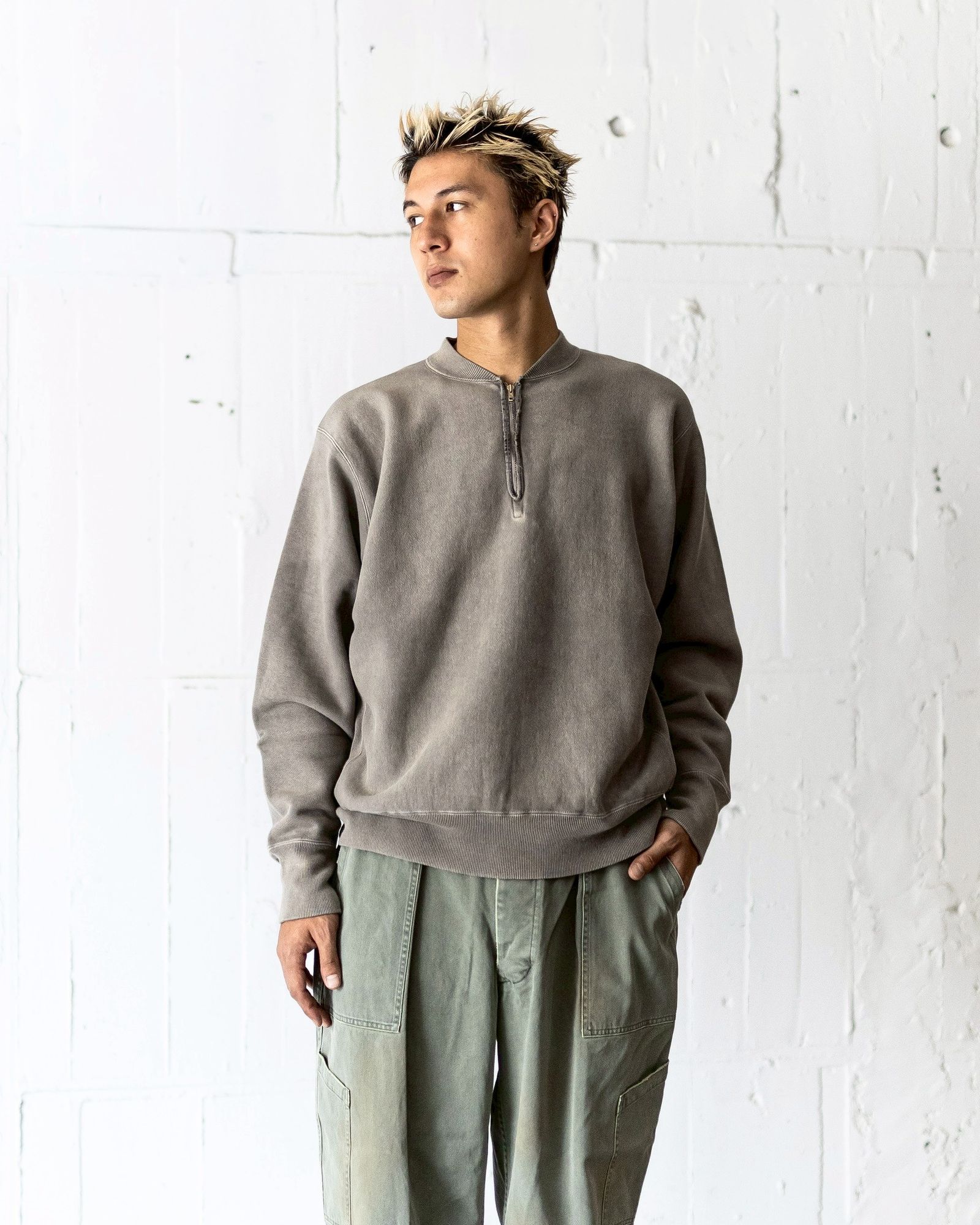 A.PRESSE Vintage Half Zip Rib Collar Sweatshirt 8月23日(土)新作