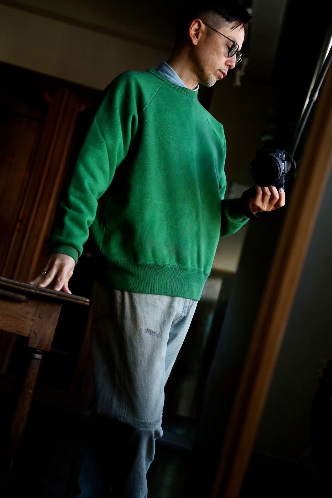 A.PRESSE - アプレッセ Vintage Sweatshirt(25SAP-05-05K)GREEN | MARK