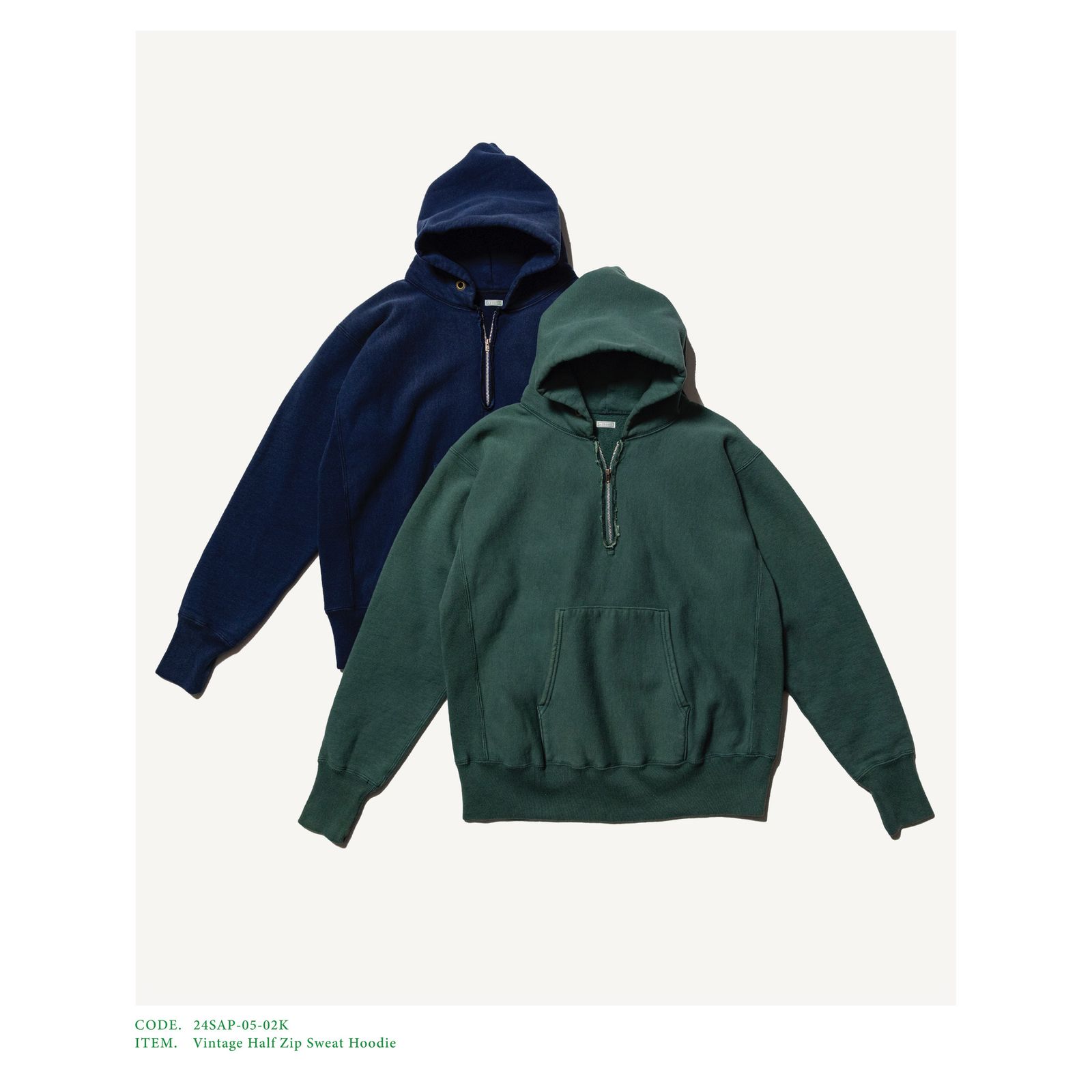 A.PRESSE - アプレッセ24SS Vintage Half Zip Sweat Hoodie(24SAP-05