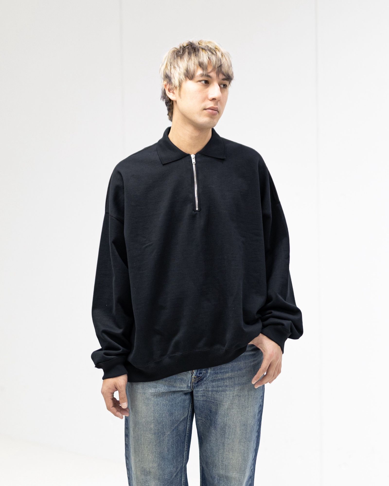 MARKAWARE - MARKAWARE 26SS HALF ZIP POLO HUGE SWEAT(A26A09CS03C