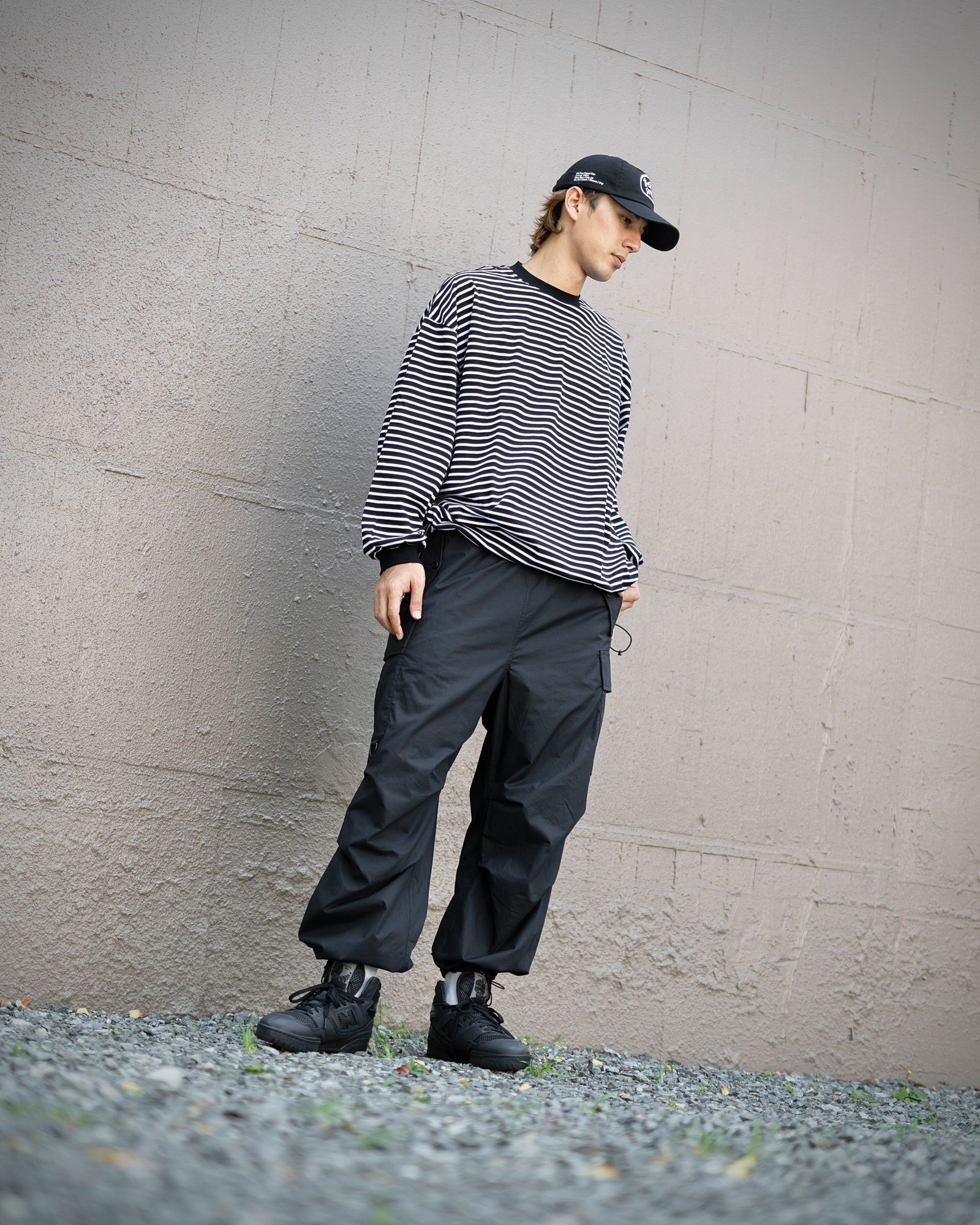 BALLOON BORDER LONG SLEEVE T-SHIRT | MARK