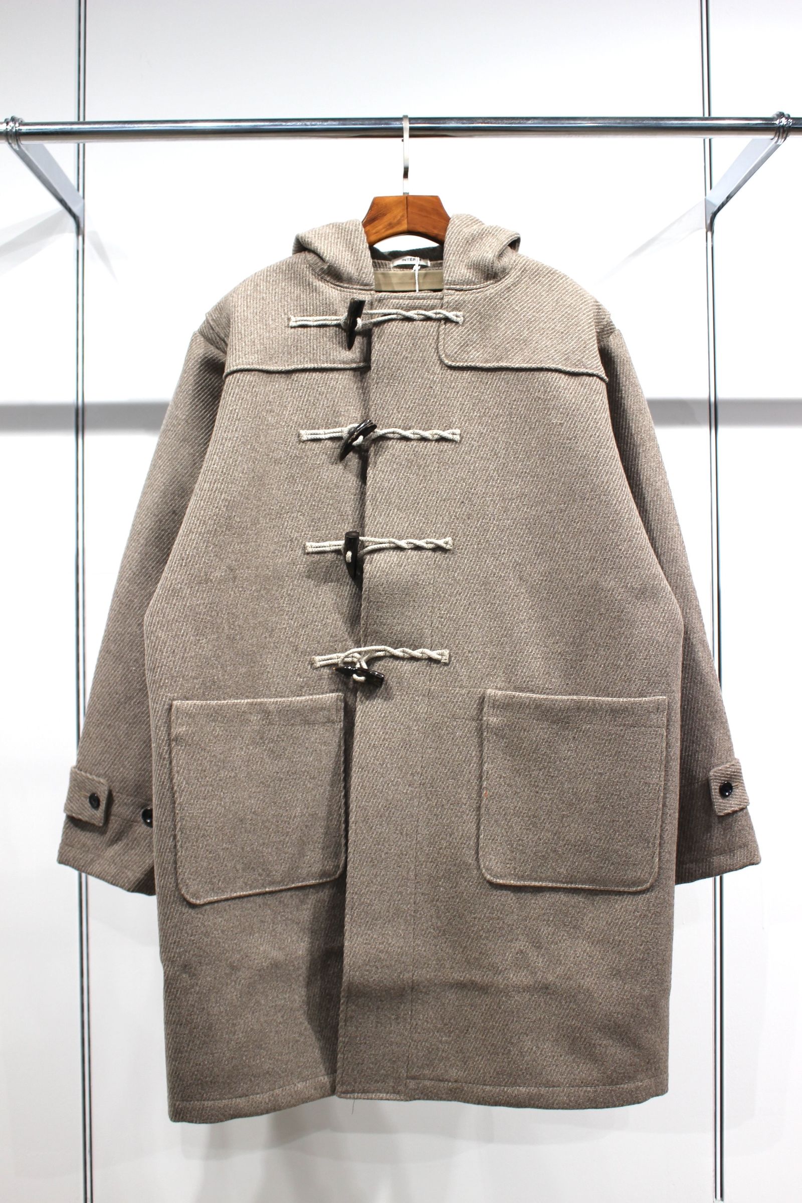INTERIM - HYPER BIG CASHMERE HEAVY ROYAL NAVY DUFFEL COAT | BEIGE