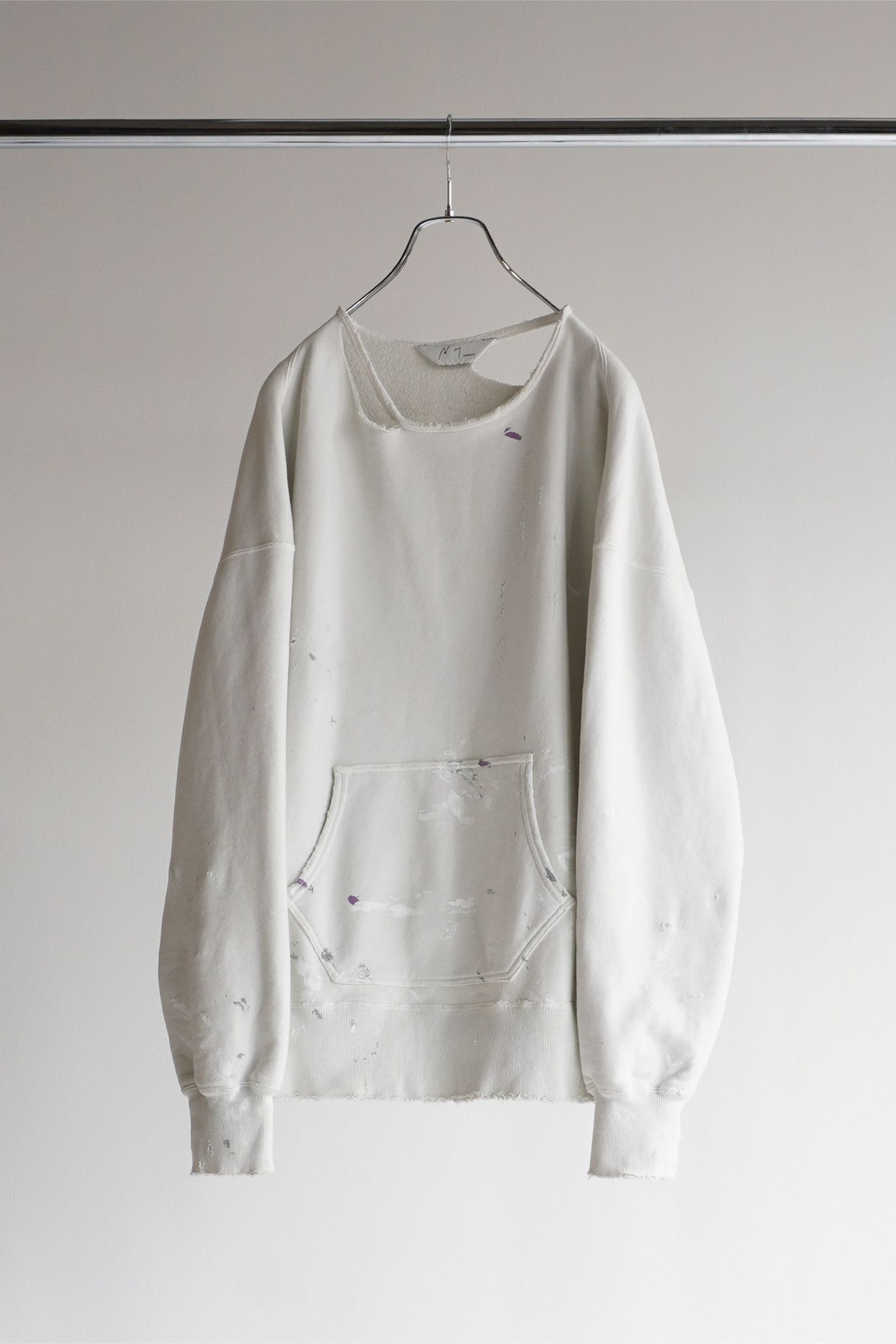 ANCELLM - HOODIE CUTOFF CRASH SWEAT SHIRT/WHITE | NapsNote
