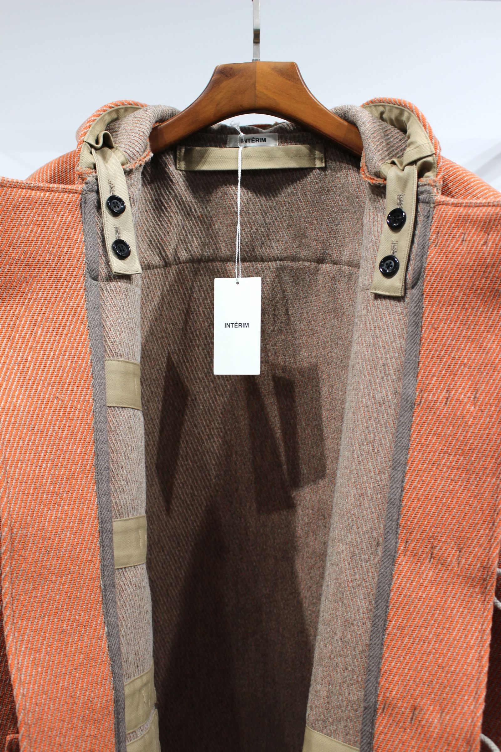 INTERIM - HYPER BIG CASHMERE HEAVY ROYAL NAVY DUFFEL COAT | ORANGE