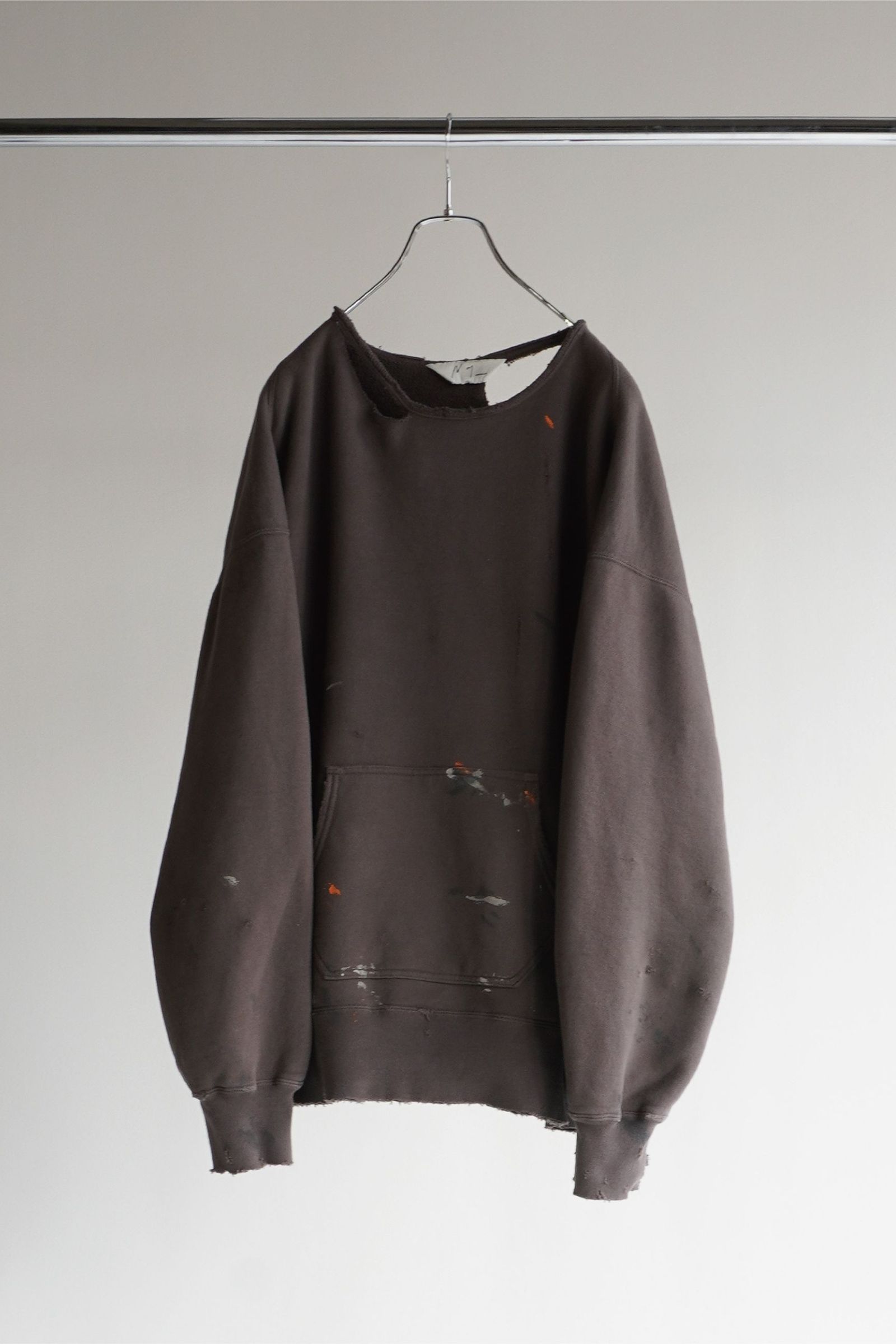 ANCELLM - HOODIE CUTOFF CRASH SWEAT SHIRT/BLACK | NapsNote