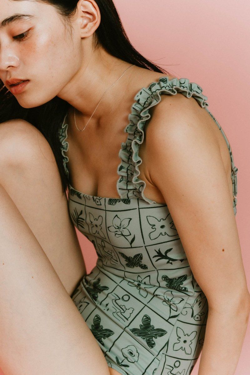 Knuth Marf - back open flower swim suit / バックオープン フラワー