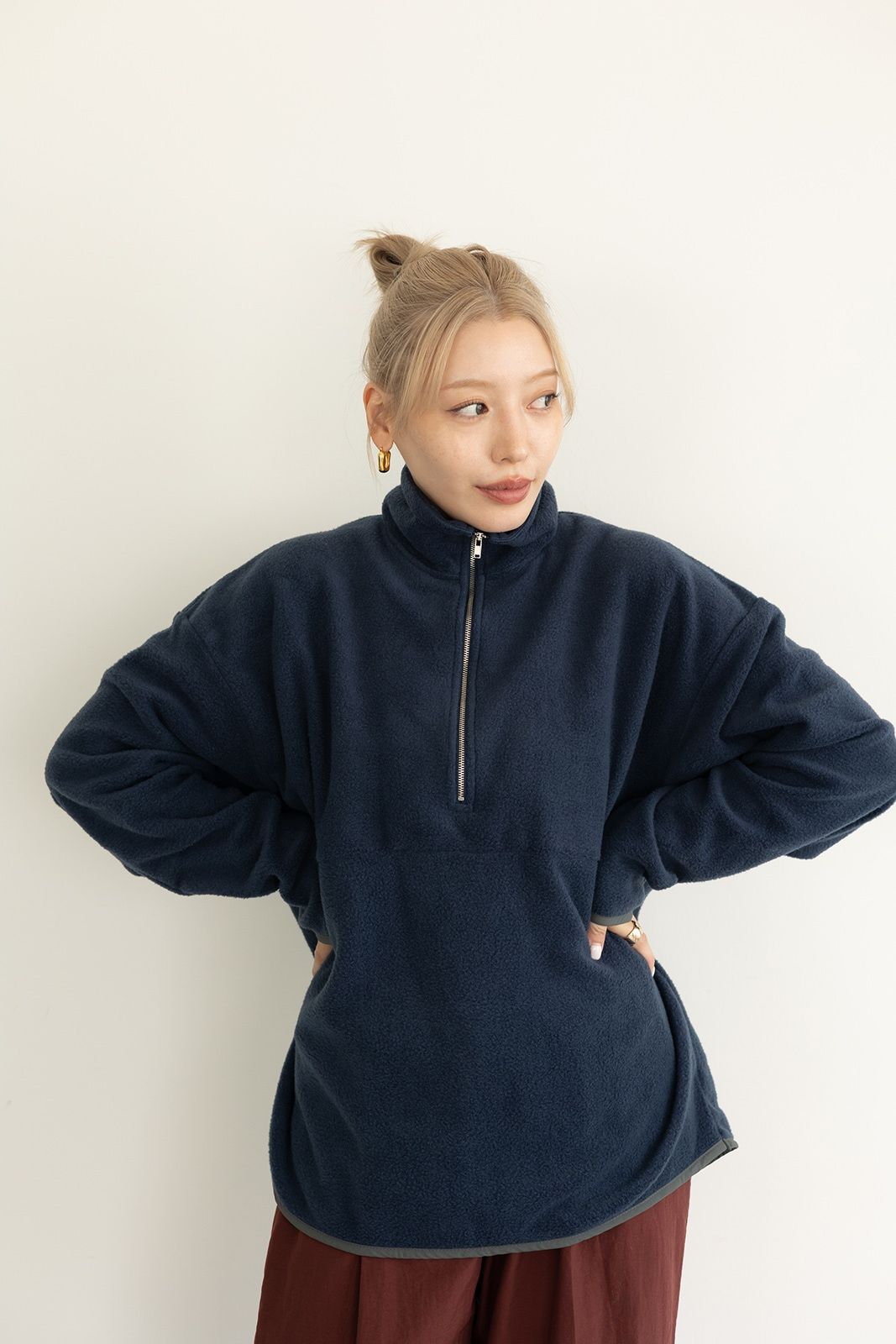 CAVEZA ROSSO - ハーフジップフリースプルオーバー (ネイビー) | Sir