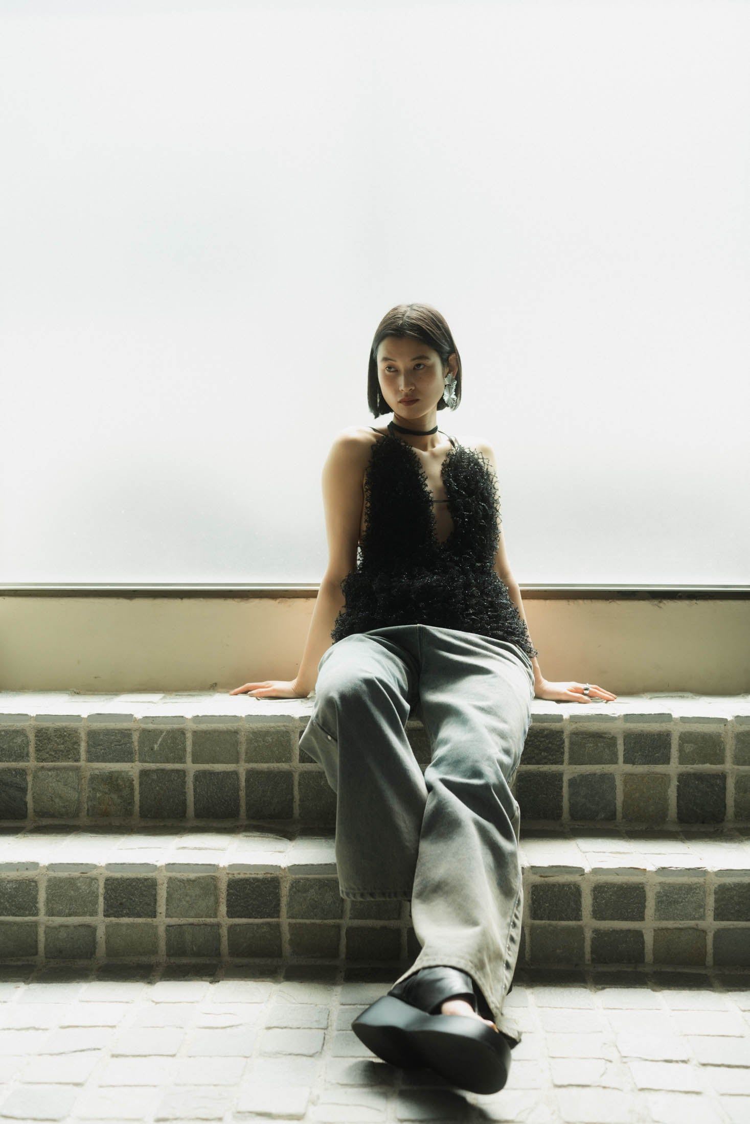 Knuth Marf - U neck tulle bustier / Uネック チュールビスチェ