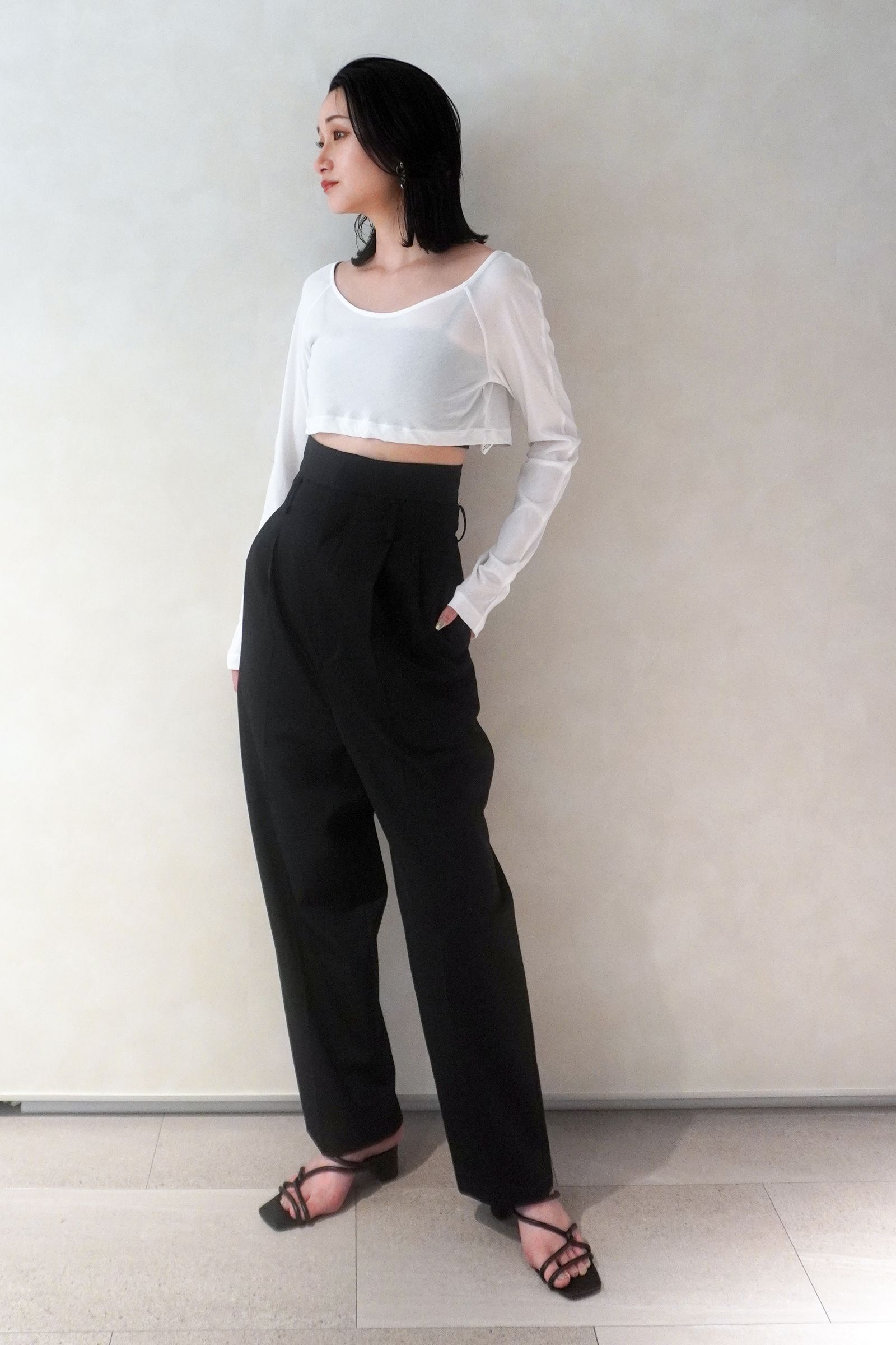 CINOH - SUMMER WOOL HIGH WAIST PANTS / サマーウールハイウエスト