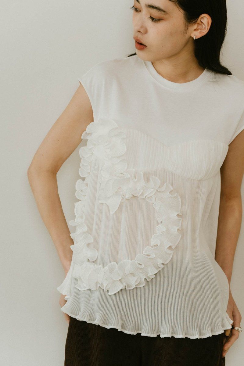 Knuth Marf - heart motif tulle tops / ハートモチーフ チュール