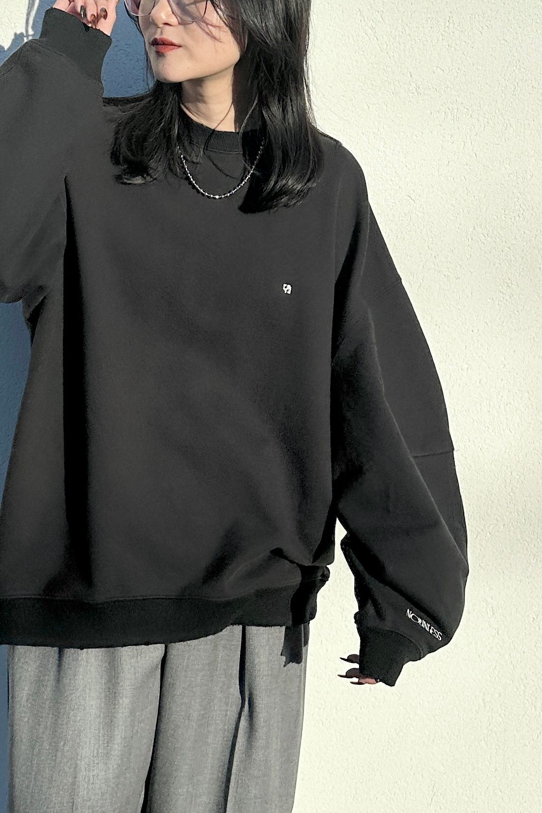 NOUNLESS - NOUNLESS OVER SWEAT TOPS (GRAY) / オーバースウェット