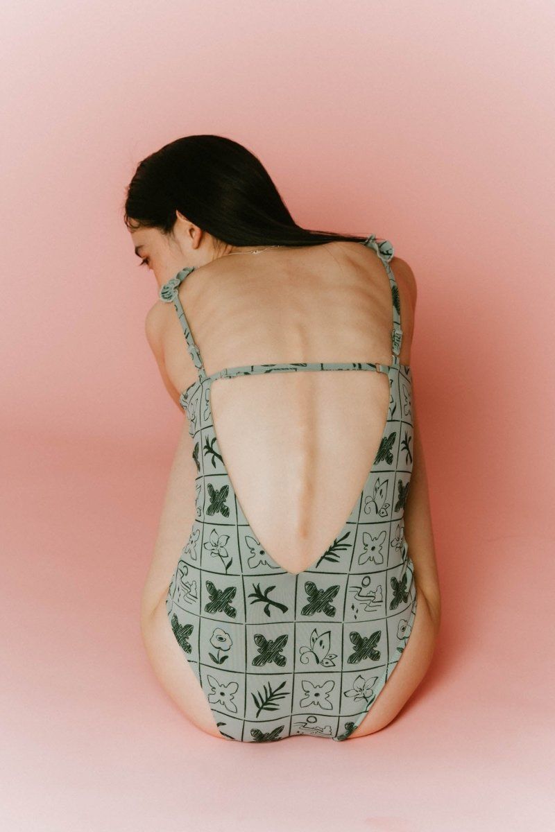 Knuth Marf - back open flower swim suit / バックオープン フラワー