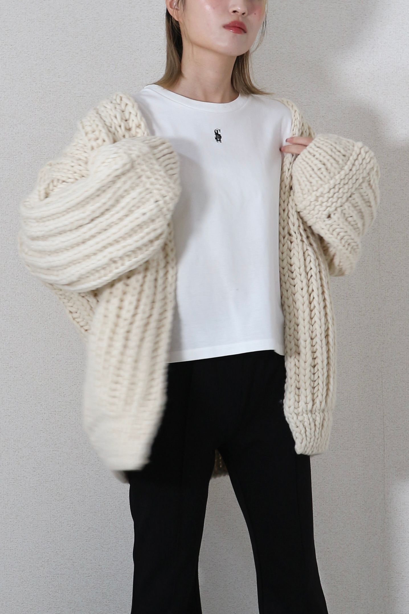 CASA FLINE - LOW GAUGE HAND KNIT CARDIGAN / ローゲージハンドニット