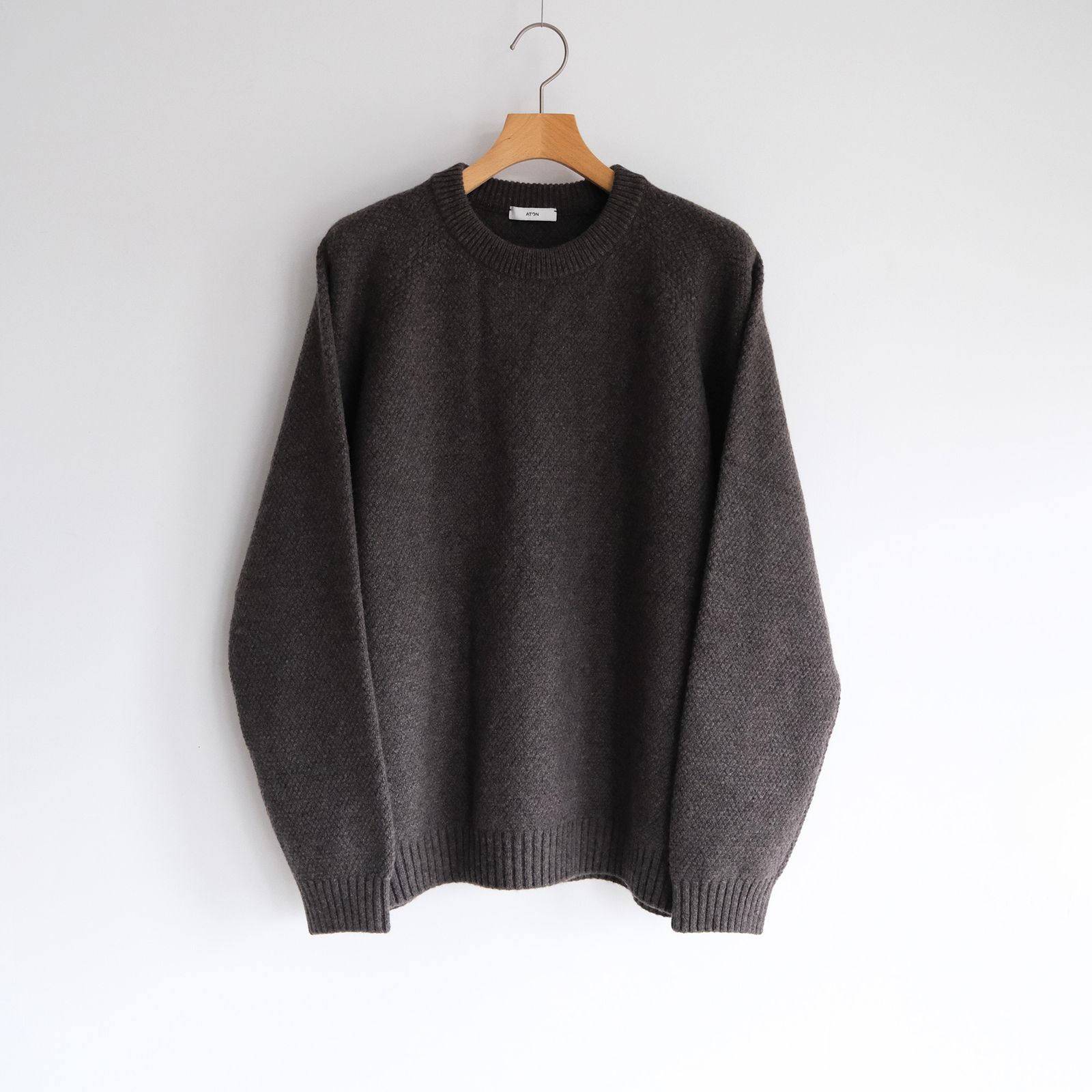 ATON - Lambs Wool Crewneck Sweater -ニット-（Brown / ブラウン