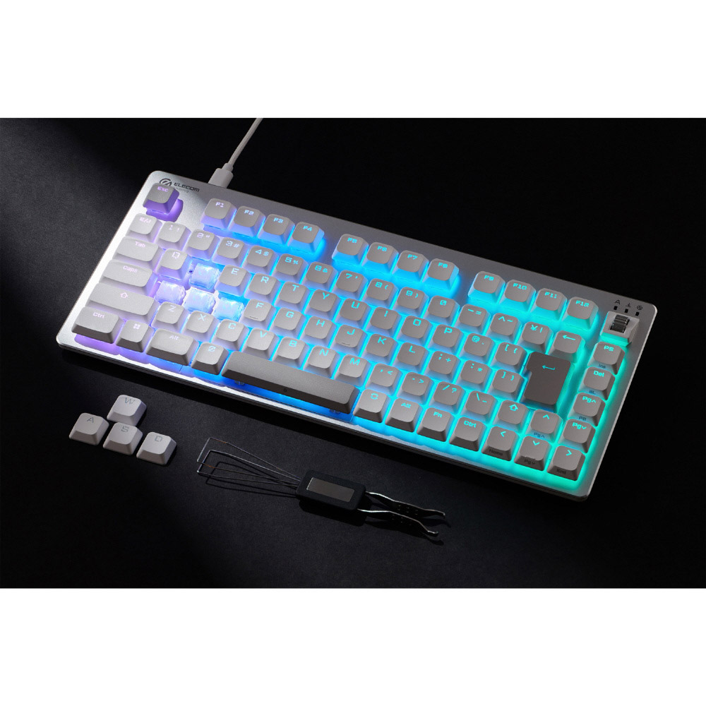 VK720AL ロープロファイルゲーミングキーボード ラピトリ ホワイト