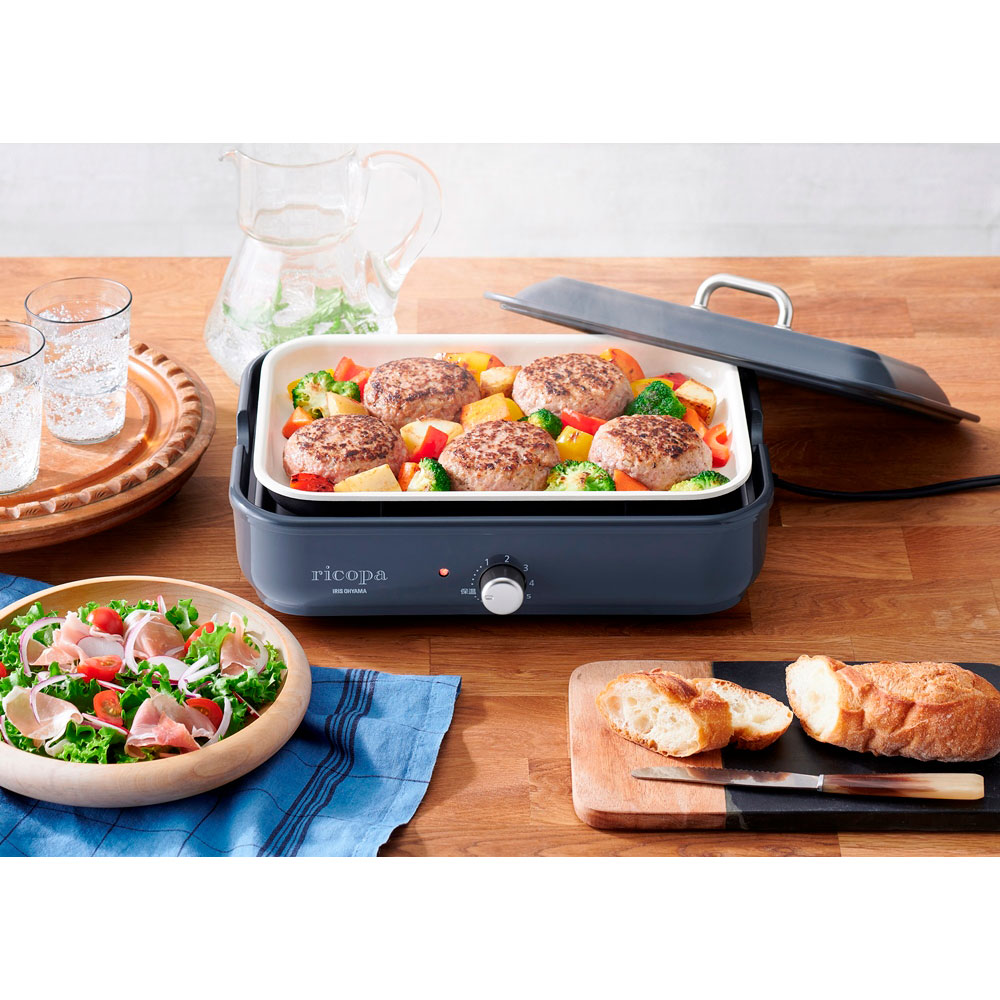 ミニホットプレート ricopa グレー MHP-R102-H [プレート2枚]｜の通販