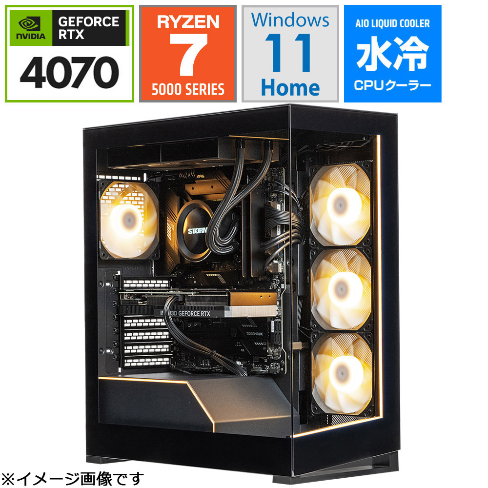 ゲーミングデスクトップパソコン ブラック EK57X3D47 ［RTX 4070
