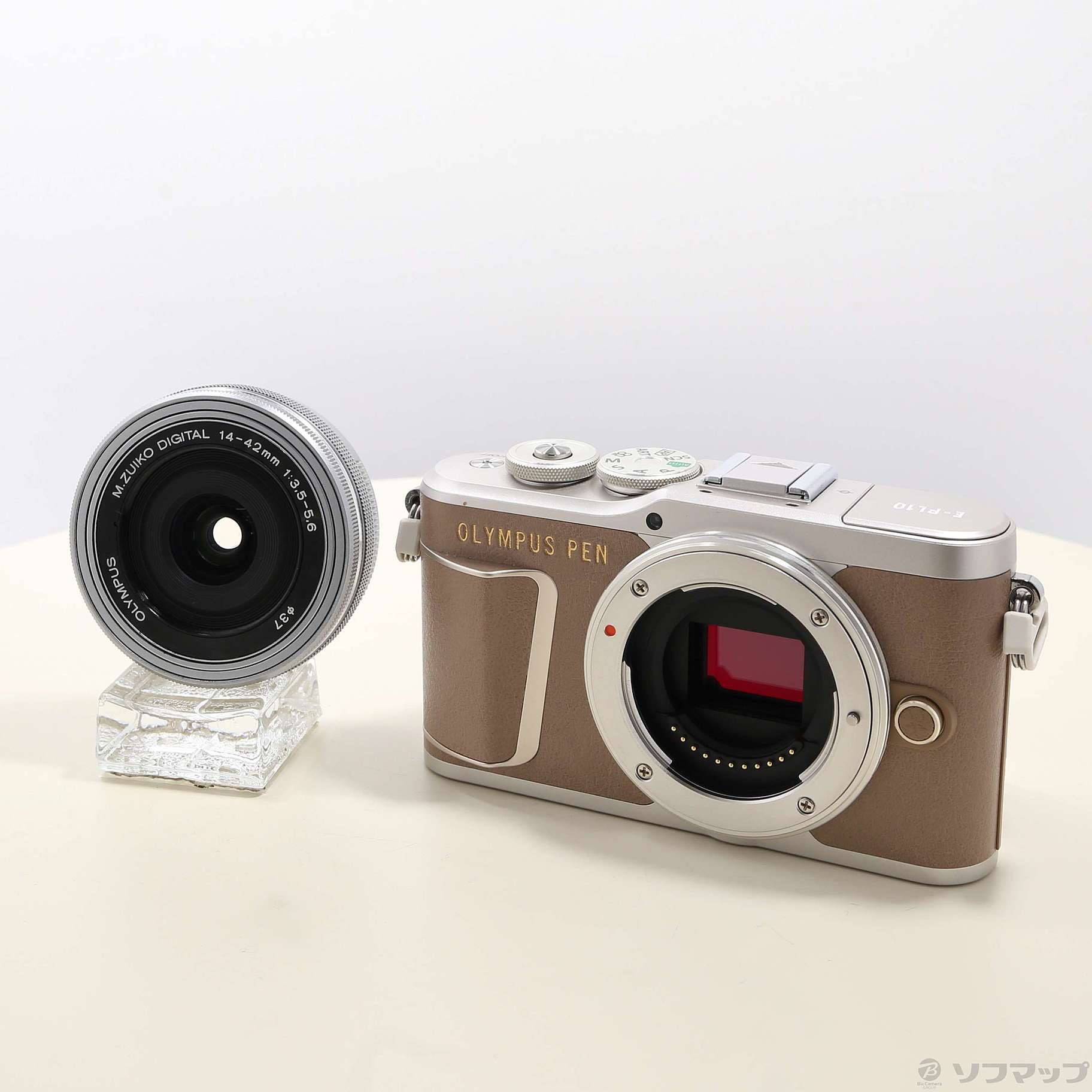 中古】PEN E-PL10 14-42mm EZ レンズキット ブラウン [2133058557207