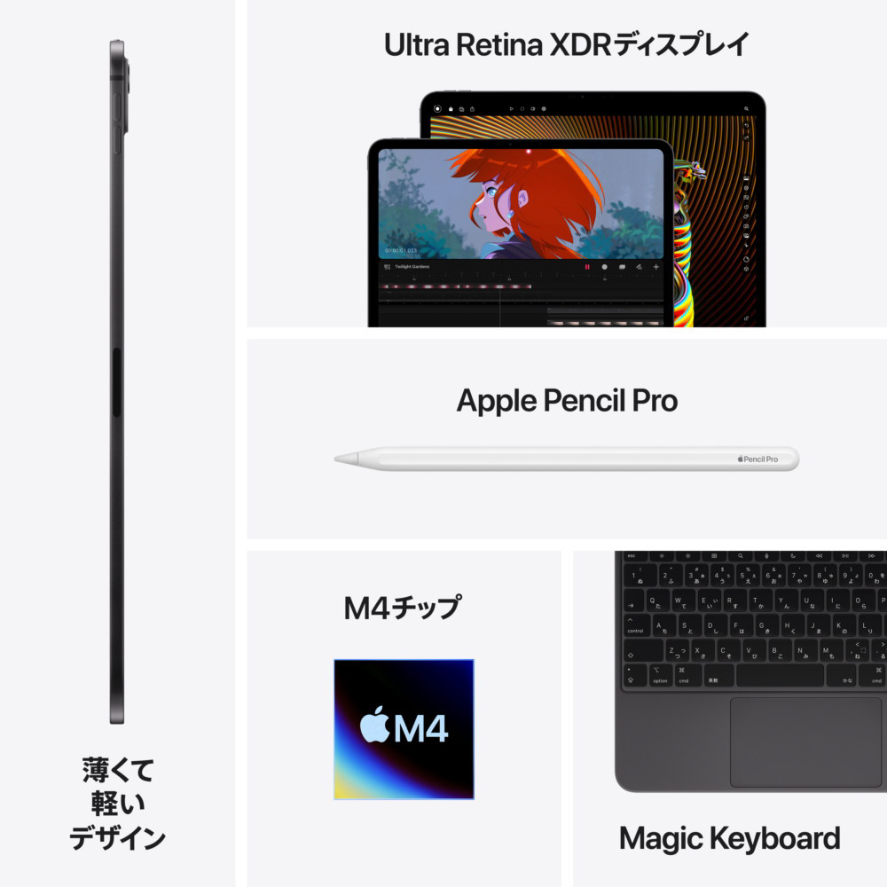 11インチiPad Pro Wi-Fiモデル 256GB（標準ガラス搭載）- スペース