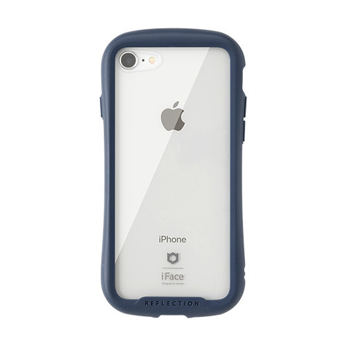 iPhone 8/7専用］iFace Reflectionハイブリッドガラスケース（ネイビー