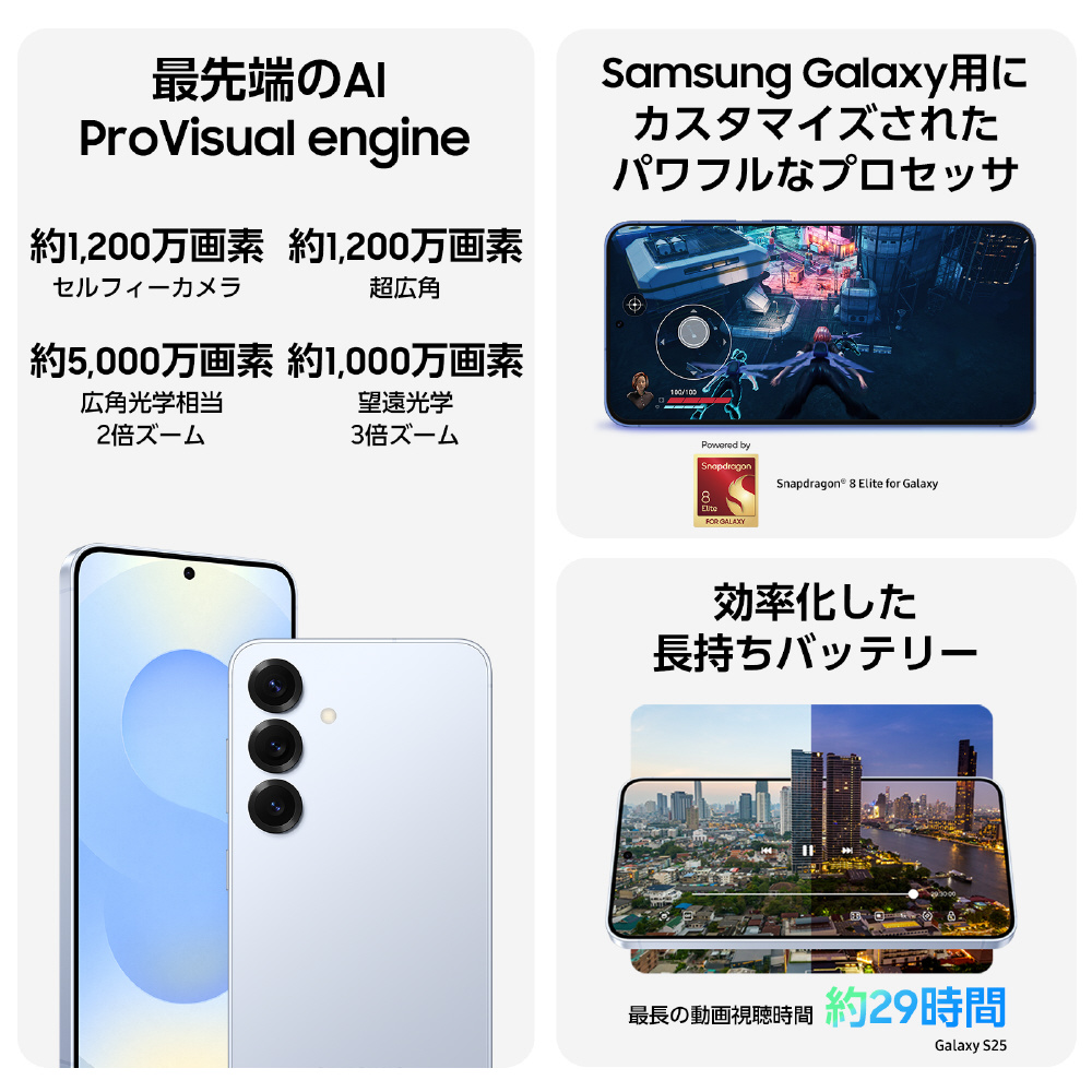 SIMフリー】 Samsung Galaxy S25 256GB Samsung Navy SM-S931QDBESJP