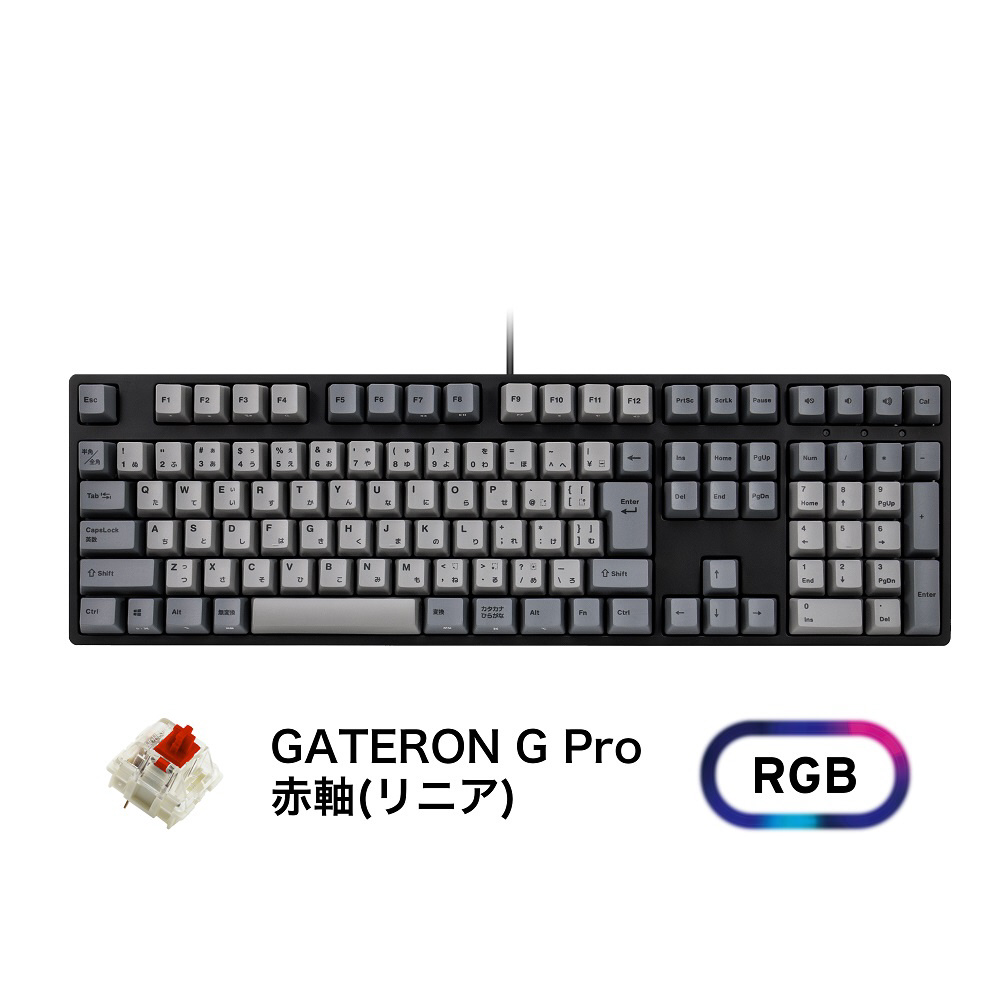 キーボード CD108 RGB(赤軸) ブラック IK-CD108-G/RD-RGB-BK ［有線