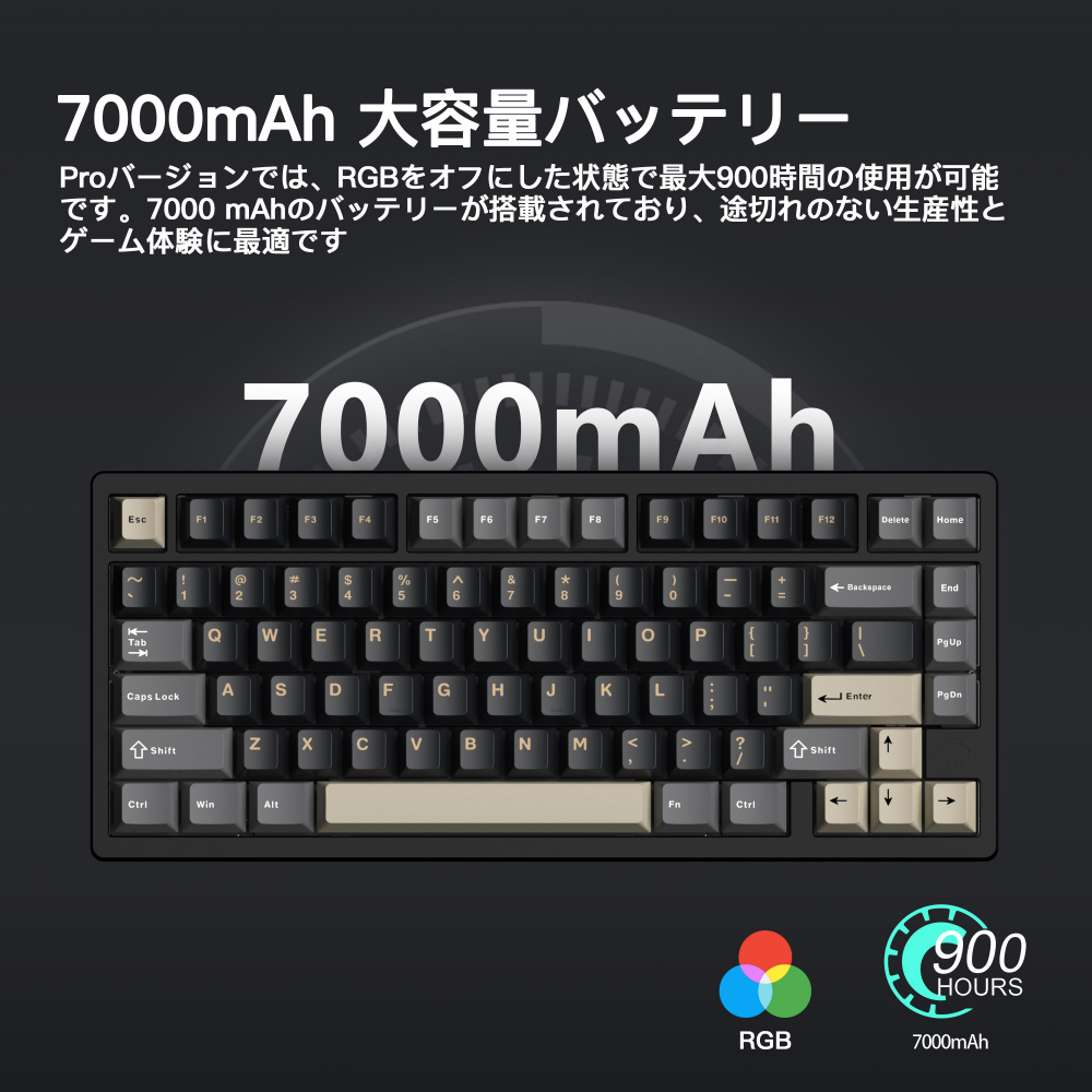 キーボード Rainy 75 Pro系モデル(英語配列) ブラック PR75CBK ［有線