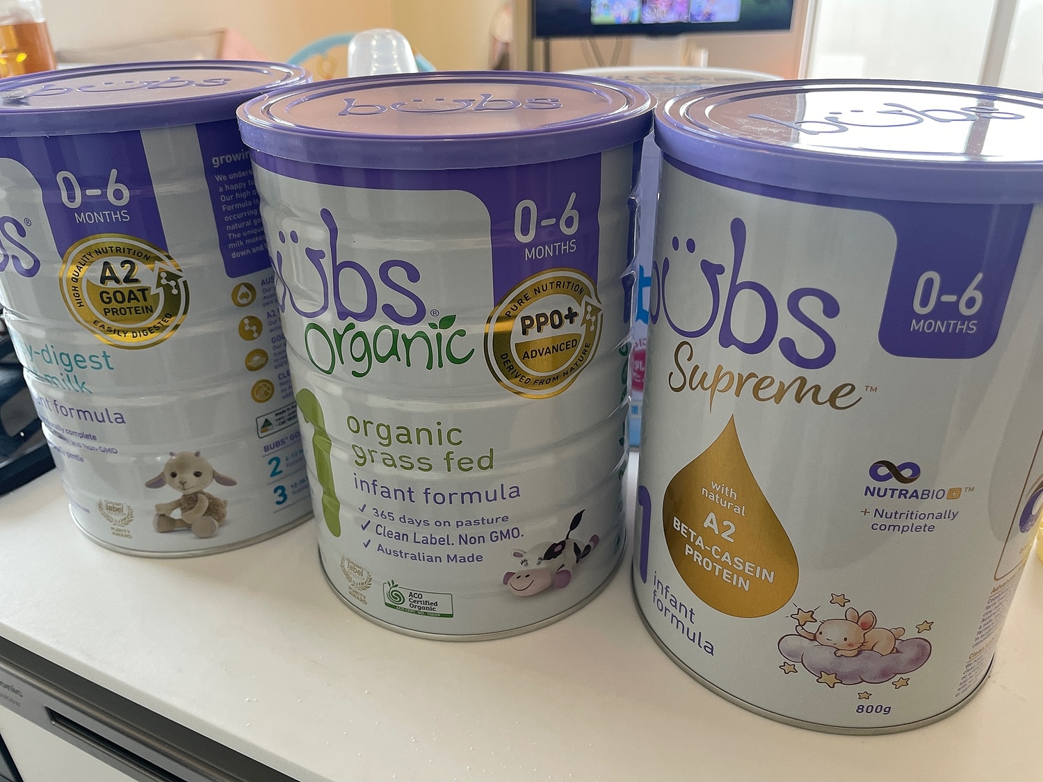 bubs Supreme 粉ミルク 800g 2缶セット bubs Supreme 0-6ヶ月 A2