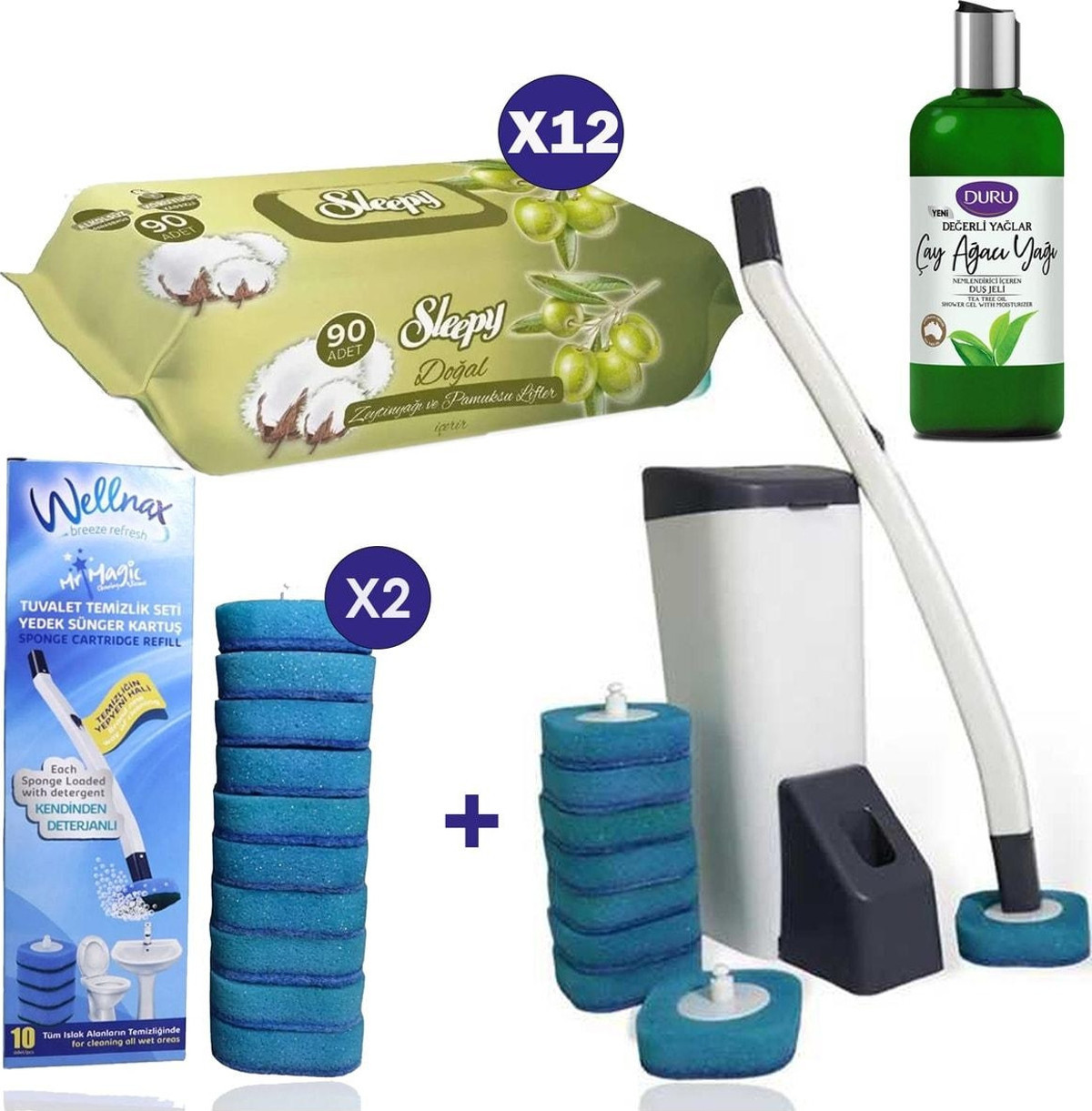 Wellnax Breeze Refresh Wellnax Süngerli Tuvalet Temizlik Seti 20